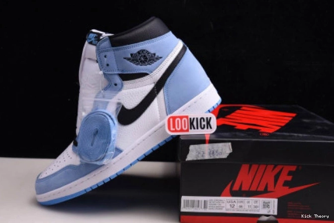 Kick Theory BLUE RETRO HIGH 1 555088-134 JORDAN AIR BLACK UNIVERSITY WHITE 0712